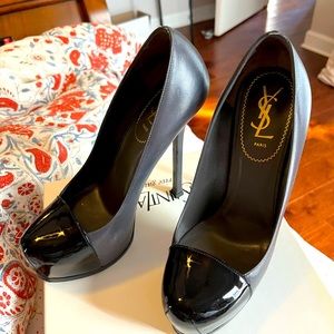 YSL two tone ultra high heels